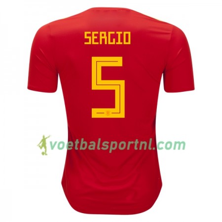 Spanje Sergio Busquets 5 Thuis Shirt WK voetbal 2018